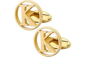 GWD Cufflinks for Men Classic Tuxedo Shirt Wedding Cuff Links Personalized Initials A-Z Gift
