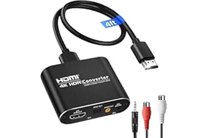 avedio links HDMI ARC Audio Extractor Converter 4K@60Hz, HDMI to Optical Toslink SPDIF + 3.5mm AUX Jack Stereo Audio Adapter Converter Splitter Inserter Embedder Support HDCP2.2 Digital PCM DTS 5.1