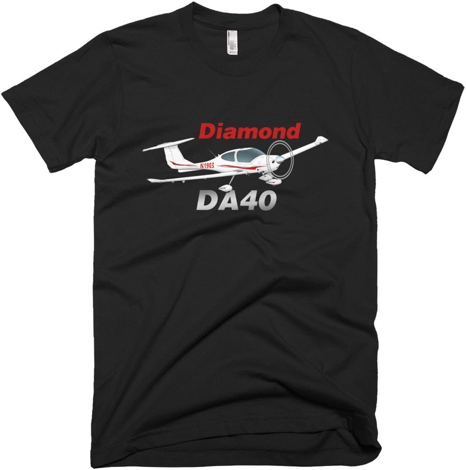 Diamond DA-40 (Red/Silver) Airplane T-Shirt- Personalized with N#