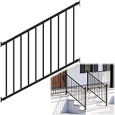 Guwezoy 1 Pack 36 in H x 4 ft W Real Aluminum Stair Railing Kit (1 Pannel) | Posts Not Included, AAMA 2604 Weather-Resistant Finish, Cut-to-Fit DIY Porch Railing System for Outdoor Decks and Porches