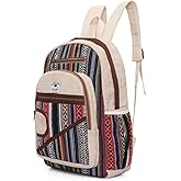 CRAFTSMAN HAVEN Hemp Backpack – Eco Friendly Reusable Natural Fiber Backpack, Durable Cloth Travel Bag for School, College, Work, Hiking & Everyday Use