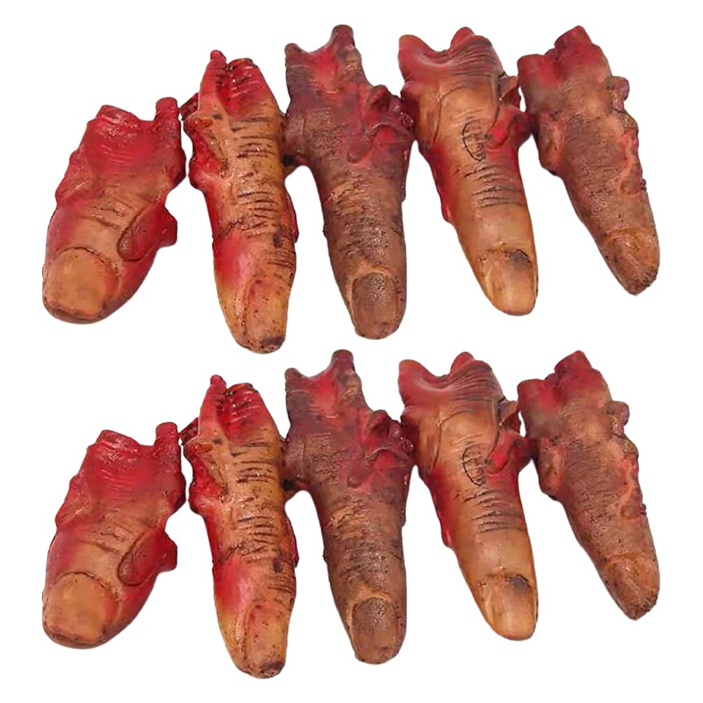 Toddmomy 10pcs Fake Fingers Halloween Horror Finger Severed Fingers Fake Finger Props for Halloween Cosplay