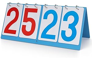TTeebmi Scoreboard Score Keeper Flip Flipper, Waterproof Plastic Cards, Premium Manual Score Board for Cornhole, Basketball, Volleyball, Table Tennis and Multi-Sport Games