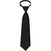 Sucrain 1pcs Boy's Necktie Pre-tied Adjustable Neck Strap Tie for Wedding Graduation School Uniforms