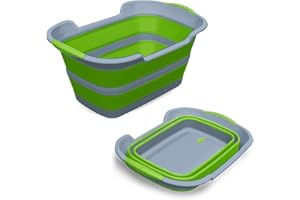 ddLUCK Multi-Functional Collapsible Pet Bathtub with Drainage Hole, Portable Indoor Outdoor Foldable Washing Tub Bathing Tub Small Pets Bathtub for Puppy Small Dogs Cats (Green)