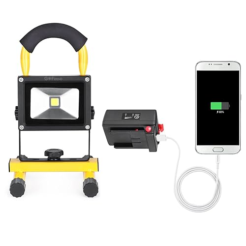 LED Floodlight with USB Charging Port, Outdoor Rechargeable Portable