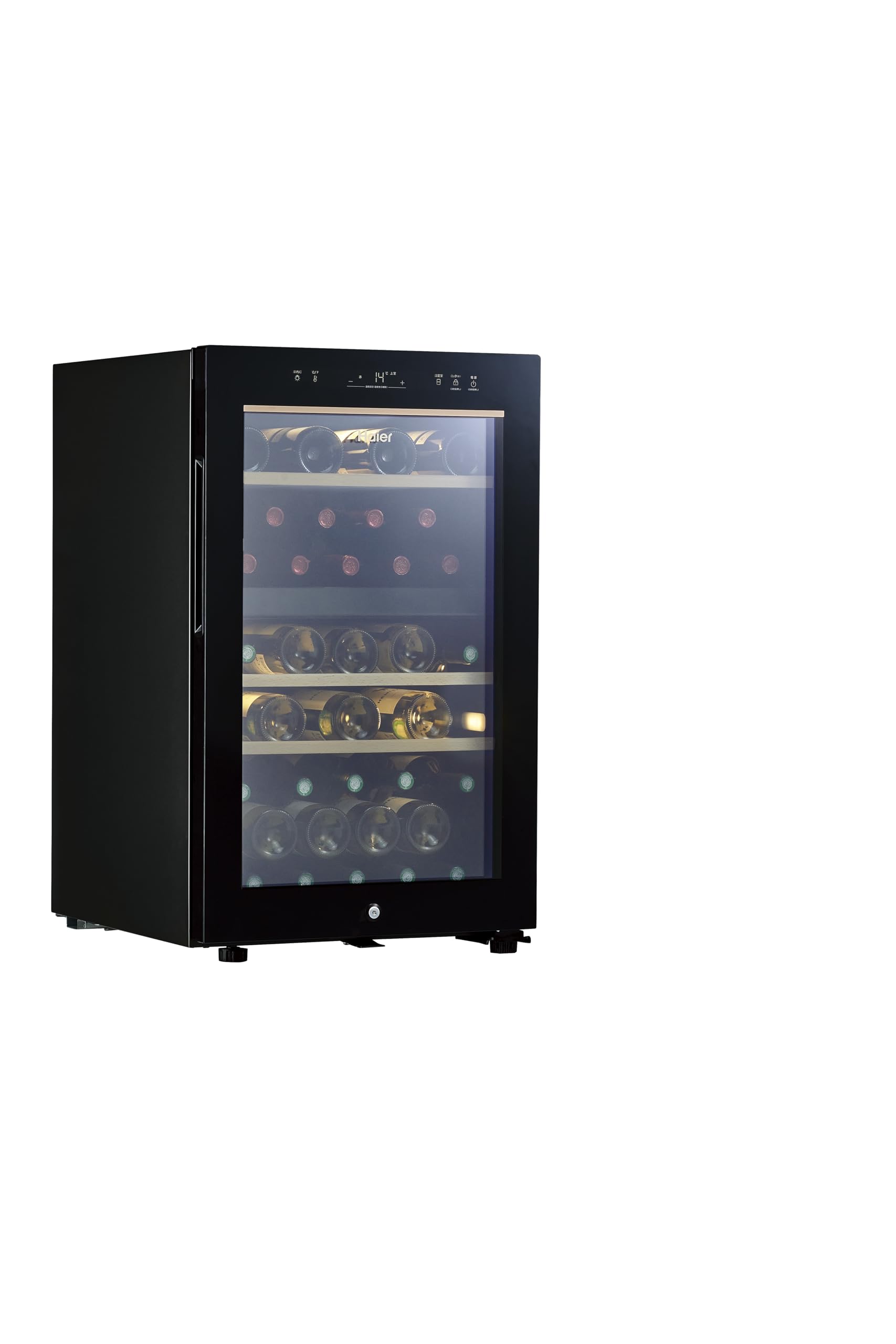 ハイアール(Haier) 108L 42本収納可能ワインセラー JQ-F108A(K) 2室2温構造 3層ガラス 自動加湿機能 赤も白も同時に最適な温度商品画像