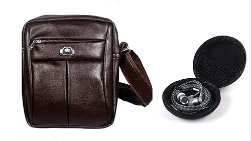 PU Leather Sling Bag for Men - 3 Pockets - Premium Quality