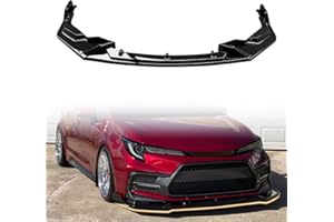 MODILOVER Front Bumper Lip Spoiler Compatible with 2020-2024 Toyota Corolla XSE SE Sedan Only, Injection PP Combat Style Add-on Front Splitter Air Dam Chin Protector, Gloss Black, 3PCS