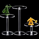 Burbell 3 Pcs Acrylic Flight Stands Combat Risers for Flying Miniatures RPG | 3 Different Heights Flyer Risers, Clear Display Risers for Board Games Combat Miniature Bases Figures Watch Jewelry Planters
