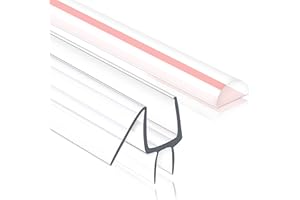 EAISMON Frameless Shower Door Seal Strip 2 Pack x 39 Inch MD Glass Shower Door Bottom Seal Strip for 3/8" Glass Shower Door Sweep, Ultra-Clear Polycarbonate Stop Shower Leaks Create A Water Barrier