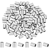 UNICRAFTALE 100Pcs 304 Stainless Steel Tube Beads Metal Straight Long Beads Smooth Loose Tube Bead Metal Spacer Bead 5mm Diameter for Bracelet DIY Craft Jewelry Making 7mm