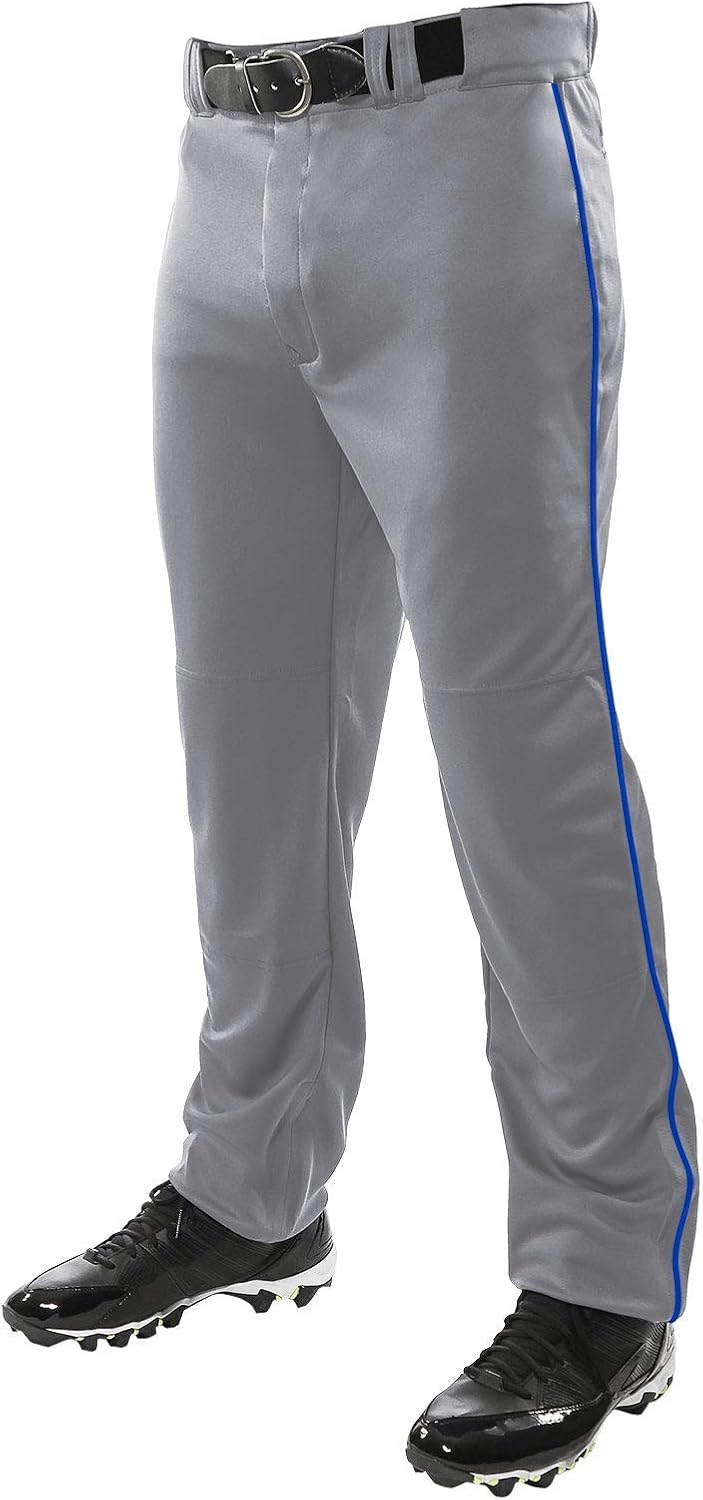CHAMPRO Unisex Sports Youth Triple Crown Open Bottom Piped Pants: Clothing