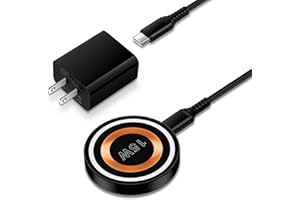 ABCPOW Samsung S24 Ultra Wireless Charger 15W Magnetic Charging Pad with 20W Fast USB C Charger Block for iPhone 15 Series, Samsung Galaxy S24 S23 FE S22 S21 S20 Z Flip 5 Fold 5 Motorola Edge 2023 Razr 40