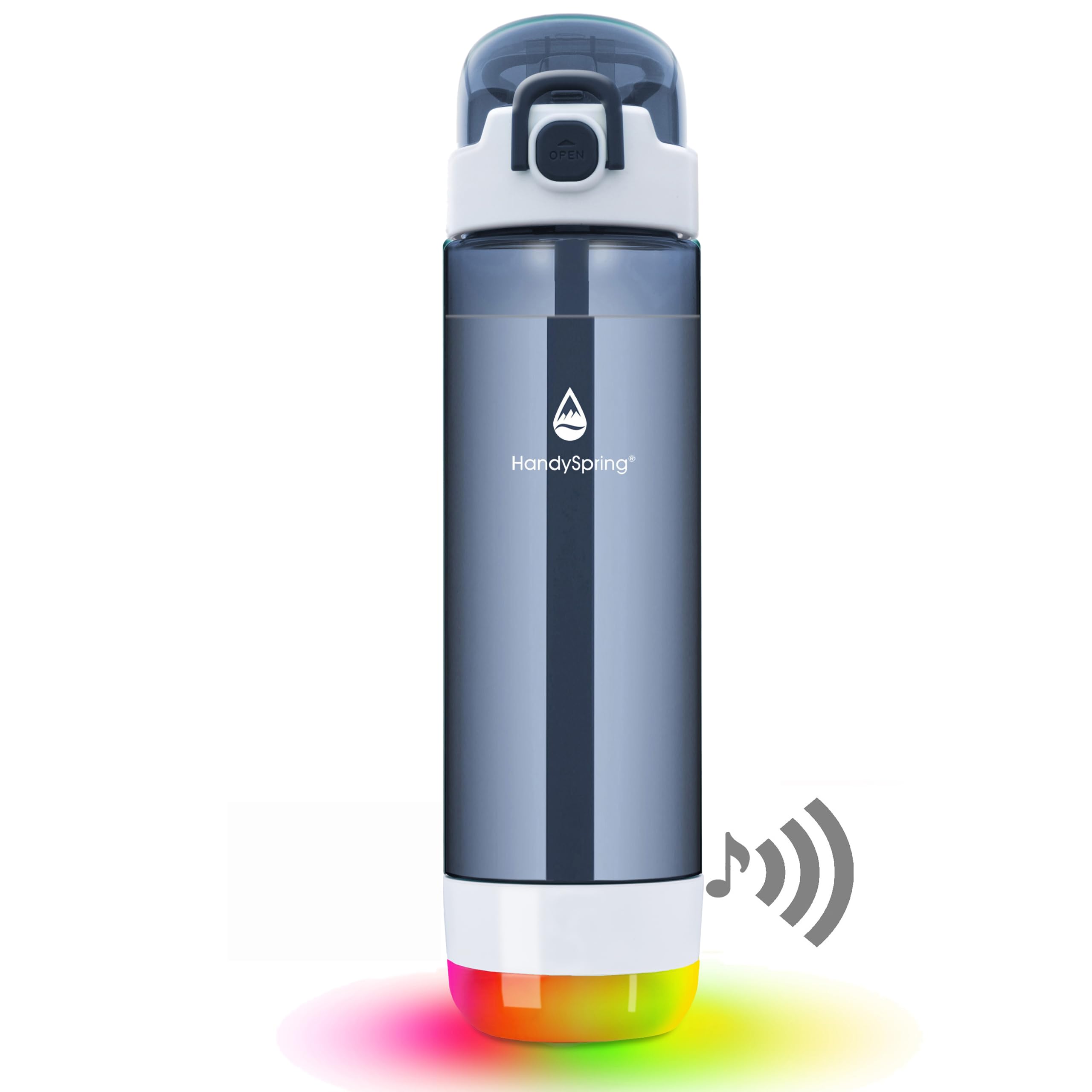 Photo 1 of HANDYSPRING - Smart Water Bottle with Reminder To Drink Water, Lights And Sound, Water Intake Tracker, Rechargeable, Tritan Plastic w/Straw, Gifts For Women, Men, Mom, Dad, Her, Him 26 Oz (grey)