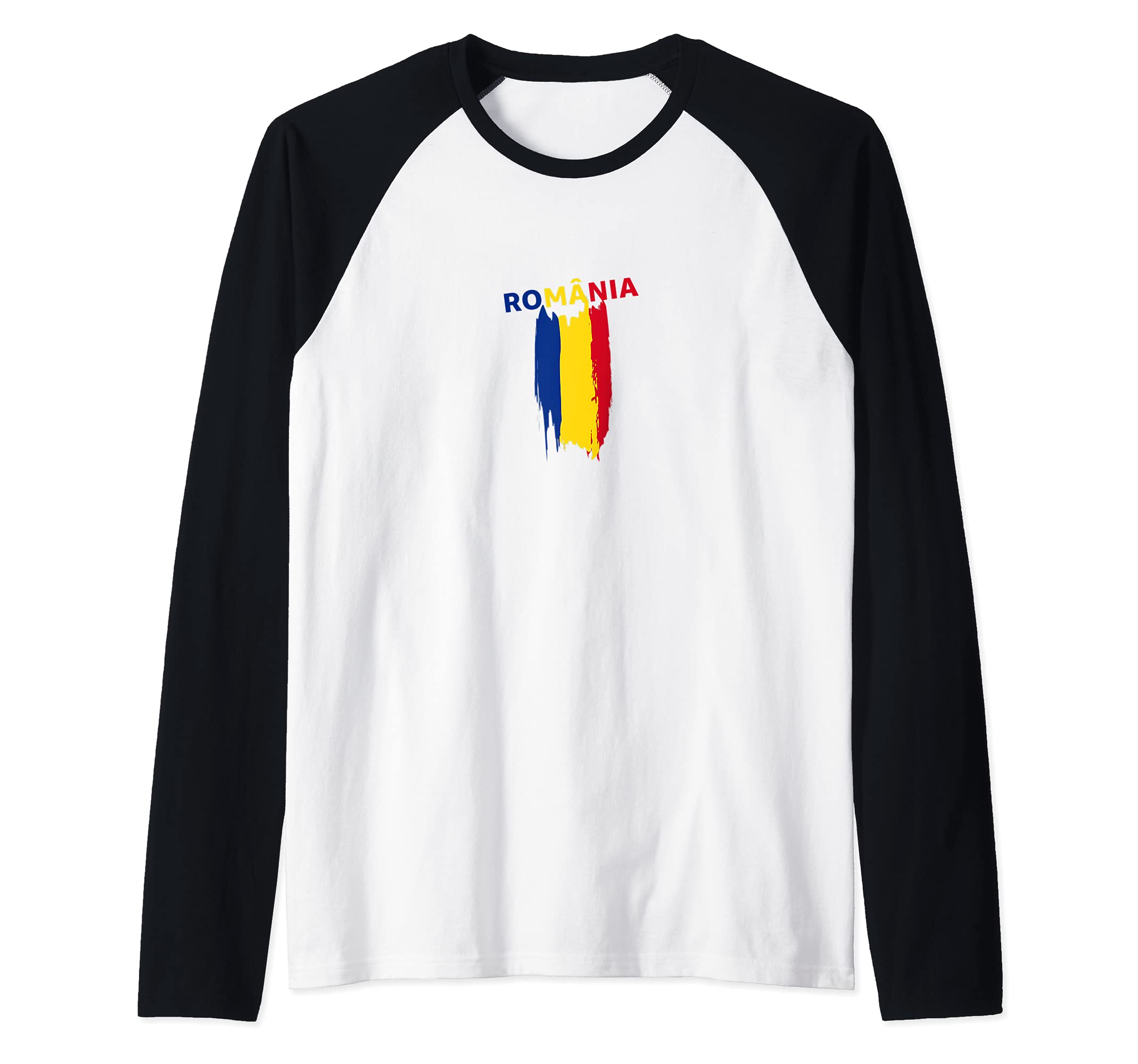 Flag Romania Raglan Baseball Tee
