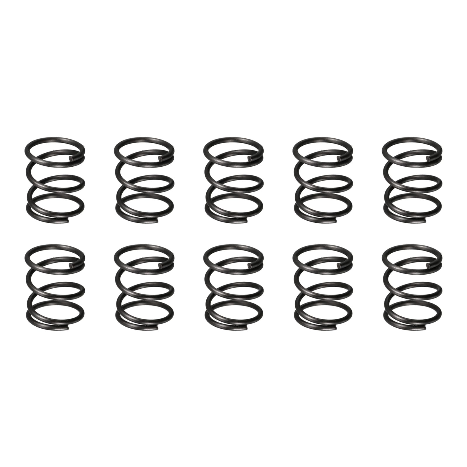 DTGN 1.2x13x15mm(DxODxL) Compression Spring - 10Pack - Good for Machinery - Spring Steel Extension Spring - Black