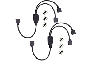 2-Pack DC 1 Female to 2 Way 4 Pins Splitter Cable for RGB LED Strip,DC Power Adapter for PAUTIX CCT COB LED Strip Light(1 to 2)