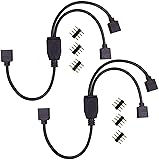 2-Pack DC 1 Female to 2 Way 4 Pins Splitter Cable
