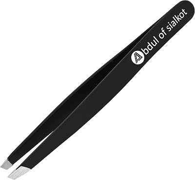 Abdul of Sialkot Slant Tip Tweezers Professional Stainless Steel Eyebrow Facial