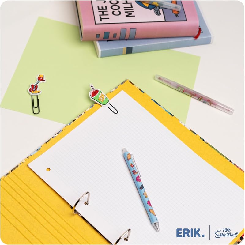 Archivador 2 anillas Simpsons - Carpeta anillas A4 escolar con Tapa Dura y banda elástica | Material escolar y papeleria Vuelta al Cole