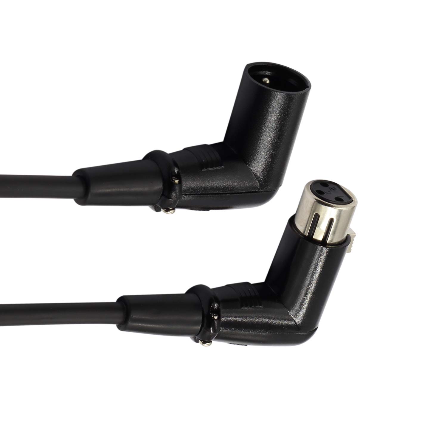 LoongGate Long Right Angle Male to Female XLR Cable – Premium Microphone DMX Signal Wire Cord for Equilibrium/Mixer/Amplifier/Powered Speakers and Other Pro Devices (3m/9.8ft)