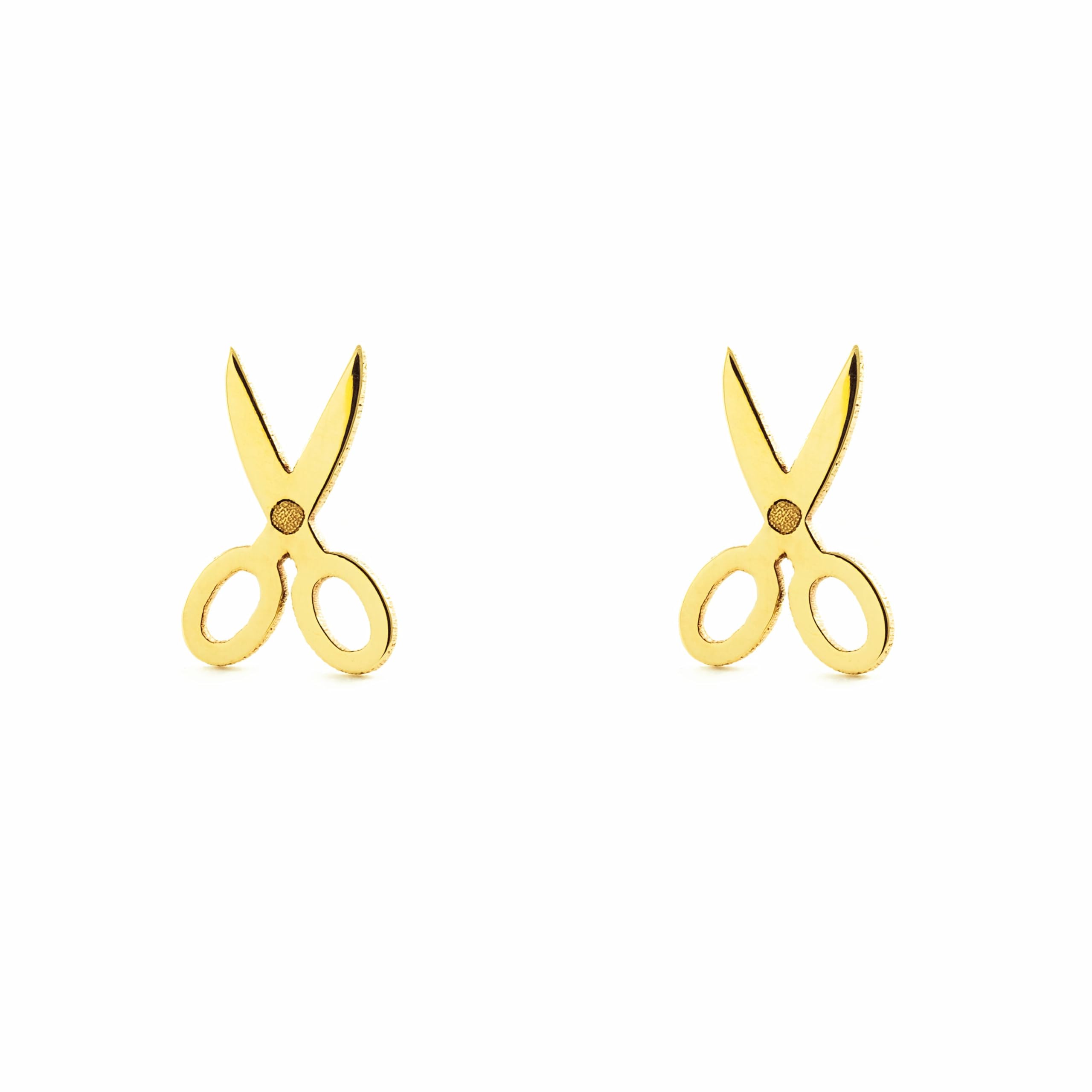 Mondepetit - 9ct Yellow Gold Scissors Earrings shine