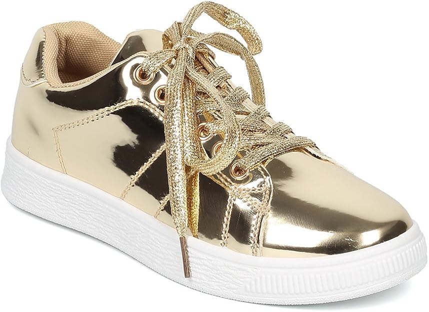 gold metallic sneakers