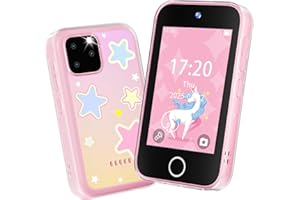FKATEEN Kids Smart Phone for Girls, Upgraded 3.5'' Touchscreen Phone for Kids Age 3-8, Christmas Birthday Gifts, Dual Camera Music Player Puzzle Games, Learning Toy for 3 4 5 6 7 8 Year Old Girls