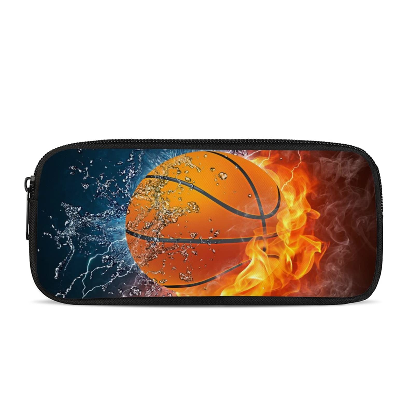 Kuiaobaty Fire Basketball Printed Pencil Case for Boys Large Capacity Teenager Pencil Pouch Kids Pen Bag for School
