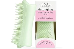 Pet Teezer Puppy Essential Dog Brush, with Extra Soft Teeth for Gentle Grooming on Wet or Dry Fur, Mint