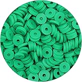 Bundooraking-2000pcs Green Clay Beads (6mm) for Jewelry Making, Heishi Beads for Bracelets, Necklace and Earring Accessories for Crafts