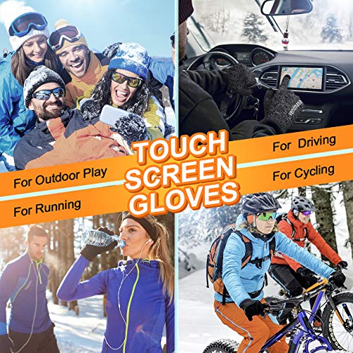 HOTER Winter Gloves Business Leisure Touch Screen Gloves For Men Women Soft Wool Lining Elastic Cuff Anti-Slip Rubber Design