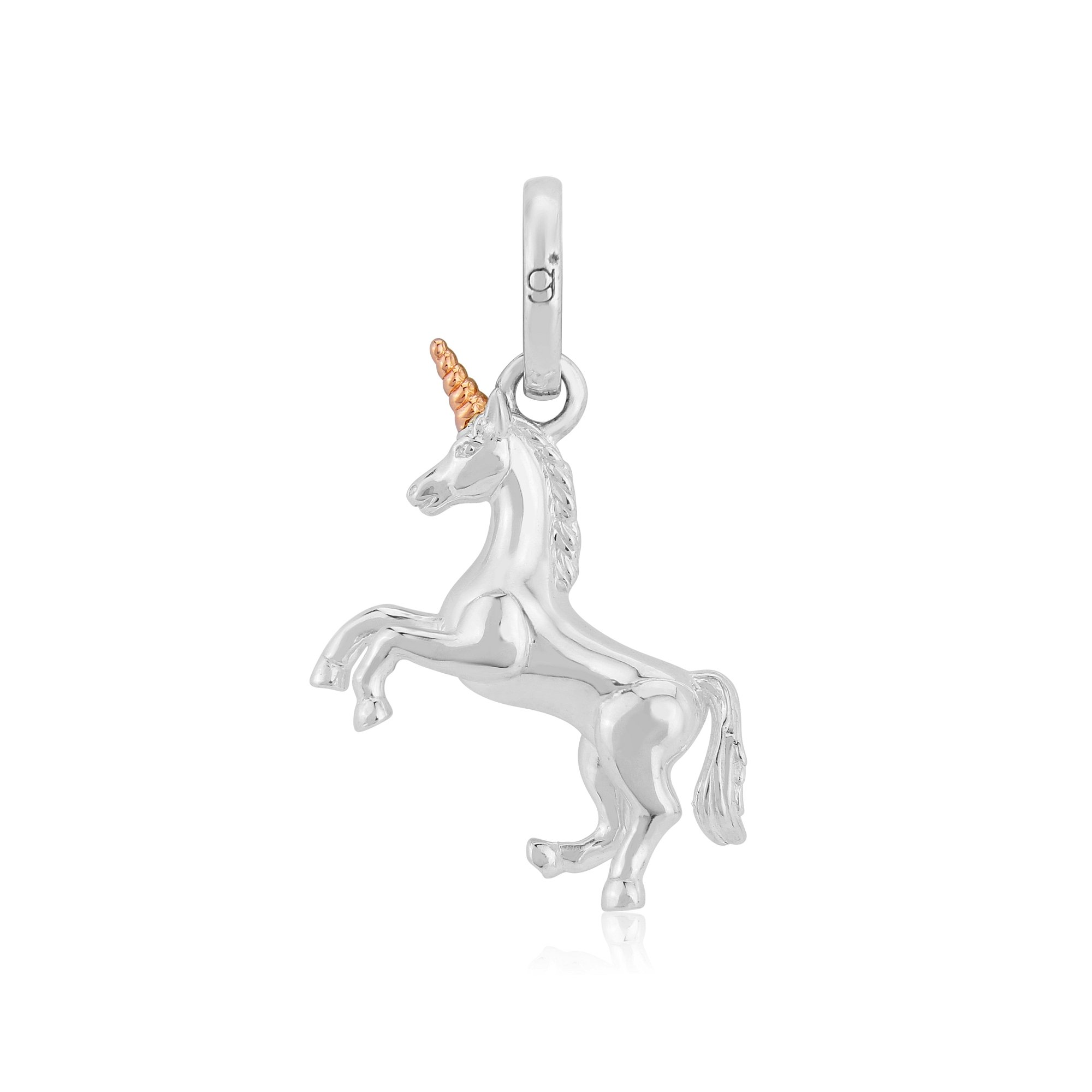 Gemma J Unicorn Charm in sterling silver with rose gold