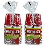 Solo Squared Party Cups, Red 9 Ounce (Small), 100 Cups