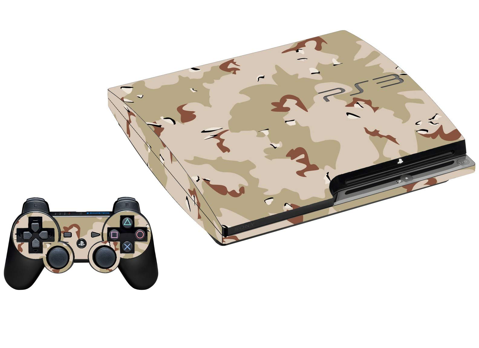 LidStyles Vinyl Protection Skin Kit Decal Sticker Compatible with PS3 Slim Console (Desert Camo)