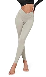 ODODOS Women's Cross Waist Yoga Leggings with Inner