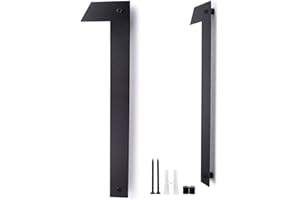 SKLK-SEL 12" Stainless Steel Floating House Number, Metal Modern House Numbers, Garden Door Mailbox Decor Number with Nail Kit, Coated Black,Numbers 1
