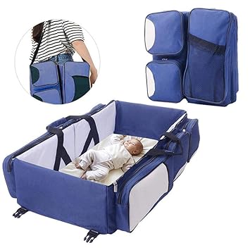 Q Z Baby Wickelrucksack Wickeltasche Rucksacke Reise Babytasche Tragbar Change Station Reise Kinderbett Tragbar Grosse Kapazitat Babyrucksack Blau Amazon De Baby