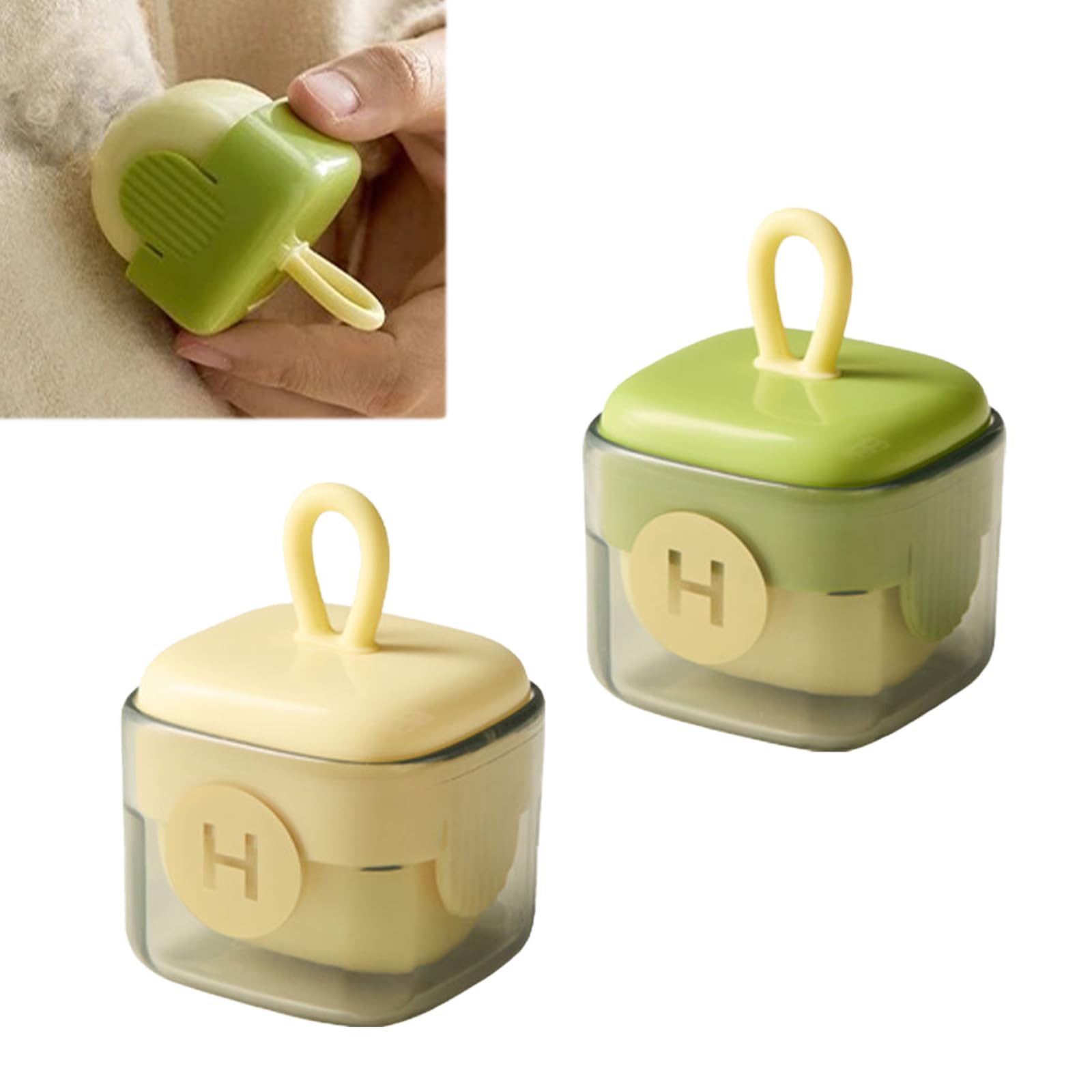 Photo 1 of Portable Lint Roller Reusable 2 Pcs Hair Cleaner Washable Lint Roller Pet Hair Removal Tool Can Easily Remove Hair from Clothes Sofas Beds and Car Seats Ideal for Travel Household.