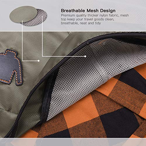 REYLEO 4 Set Packing Cubes Travel Luggage Organizer Storage Bags Pouch Clothing Shoe Sorting Packages Brown CCPO1 - Thumbnail 2