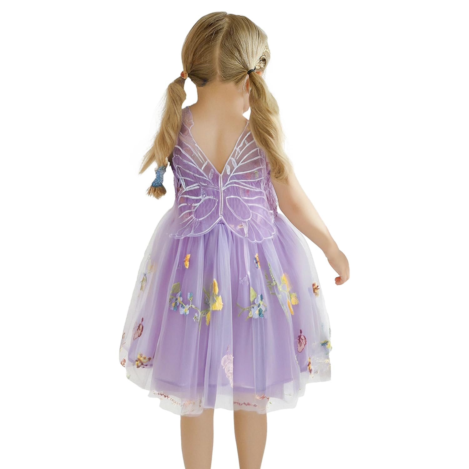 Photo 1 of TTYAOVO Baby Girls Tulle Dress Butterfly Birthday Party Dresses Size 1Y(12 Months, 2150 Lavender)