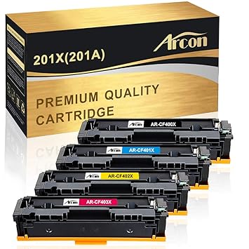 Arcon Kompatibel für HP 201X CF400X CF401X CF402X CF403X HP 201A CF400A HP201A CF253XM Toner für HP Color Laserjet Pro MFP M2