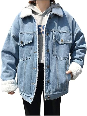 plus size lined denim jacket