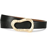 AI DEEBLUE Waist Belt For Women Fashion Black Belt with Gold Buckle Women Belts for Jeans Dresses