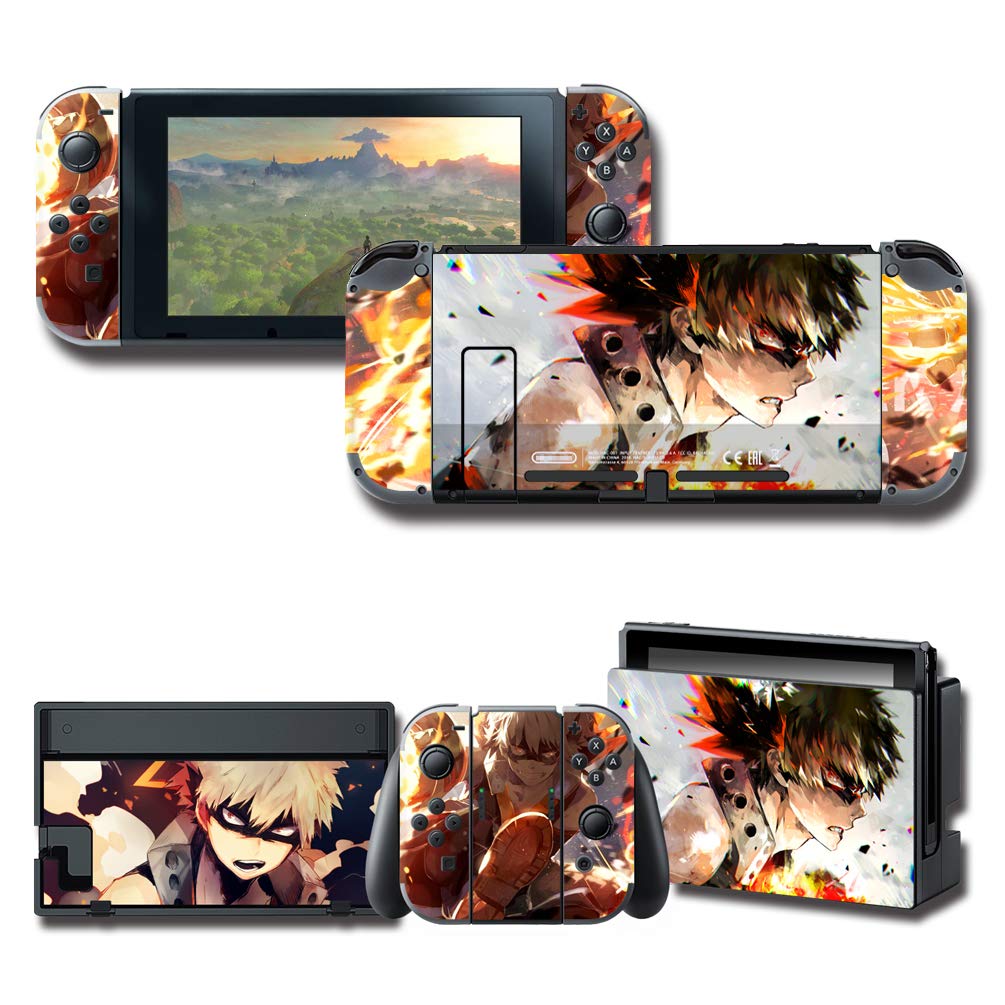 GilGames Full Set Decal for Nintendo Switch, Protector Wrap Skin Protective Faceplate Stickers Console Joy-Con Dock: Video Games