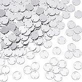 AHANDMAKER 200Pcs Sew on Silver Mirror Rhinestones Flat Round Sew on Rhinestones for Clothes Acrylic Disc, Mirror Pieces for Crafts Garment Costume Decoration, Silver