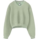 Hatant Sweatshirt for Women Acid Wash Athletic Hoodie Heritage Fleece V-neck Long Sleeve Hoodie Fleece Women Sweatshirt