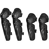 AIDY-PRO Motocross Knee Pads Motorcycle Elbow Pads, Adjustable Motorcycle Elbow Guards Leg Armor Protection, Crashproof Motocross Knee and Shin Guards for Men Dirt Bike Racing Protective Gear 4Pcs