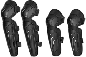 AIDY-PRO Motocross Knee Pads Motorcycle Elbow Pads, Adjustable Motorcycle Elbow Guards Leg Armor Protection, Crashproof Motocross Knee and Shin Guards for Men Dirt Bike Racing Protective Gear 4Pcs